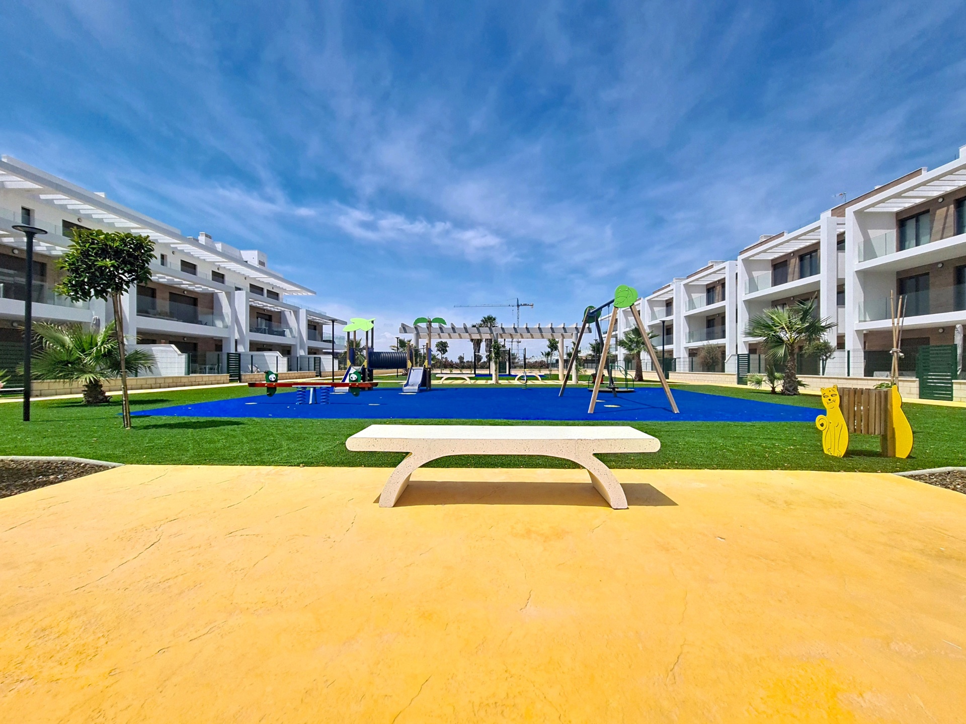 Family play area and seating space inside the resort grounds